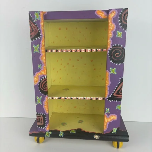 Colorful Handpainted Wooden Shelf-whimsical Artsy